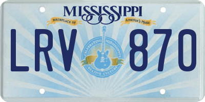 MS license plate LRV870