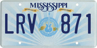 MS license plate LRV871