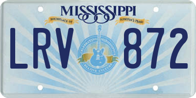 MS license plate LRV872