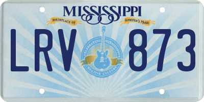 MS license plate LRV873