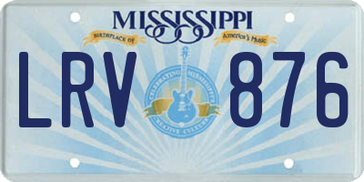 MS license plate LRV876