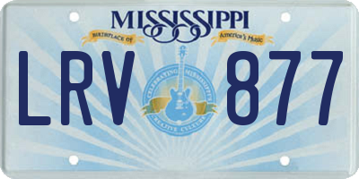 MS license plate LRV877