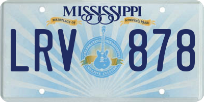 MS license plate LRV878