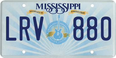 MS license plate LRV880