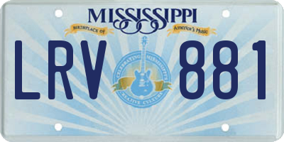 MS license plate LRV881