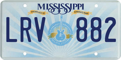 MS license plate LRV882