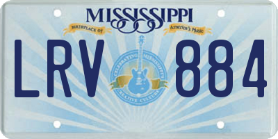 MS license plate LRV884