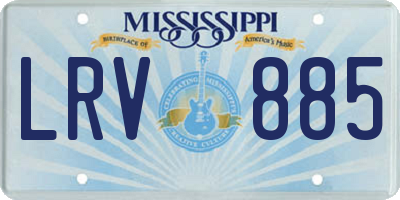 MS license plate LRV885
