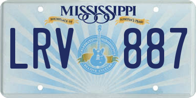 MS license plate LRV887