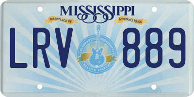MS license plate LRV889