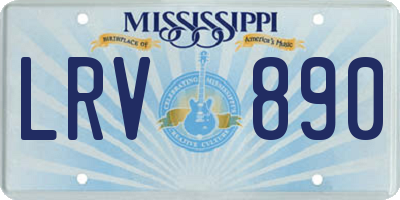 MS license plate LRV890