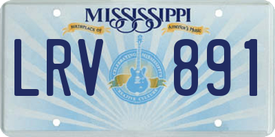 MS license plate LRV891