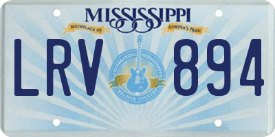 MS license plate LRV894