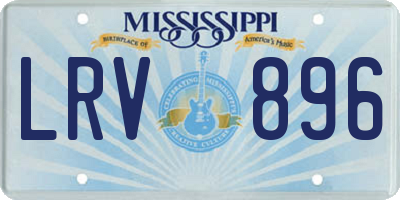 MS license plate LRV896