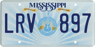 MS license plate LRV897
