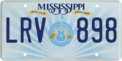 MS license plate LRV898
