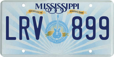 MS license plate LRV899