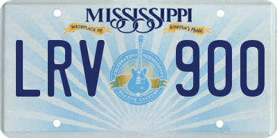 MS license plate LRV900