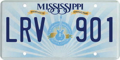 MS license plate LRV901