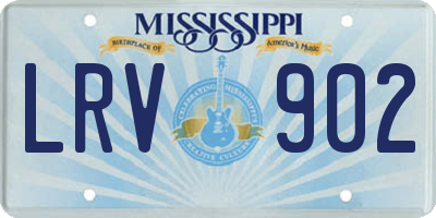 MS license plate LRV902
