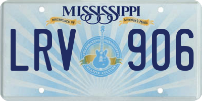 MS license plate LRV906