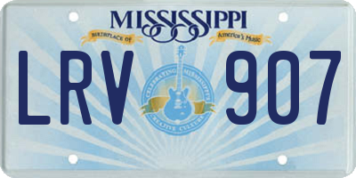 MS license plate LRV907