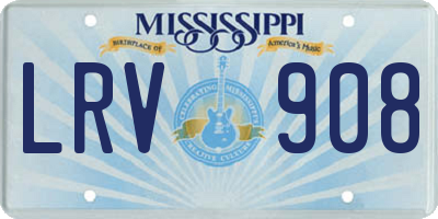 MS license plate LRV908