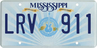 MS license plate LRV911