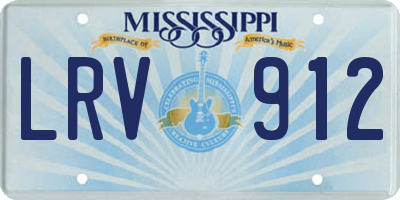 MS license plate LRV912