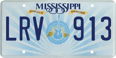 MS license plate LRV913