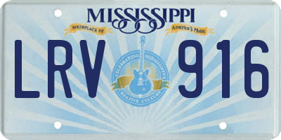 MS license plate LRV916