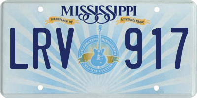 MS license plate LRV917