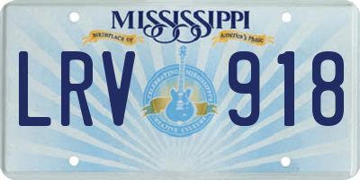 MS license plate LRV918
