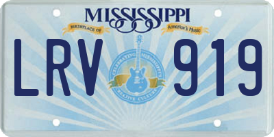 MS license plate LRV919