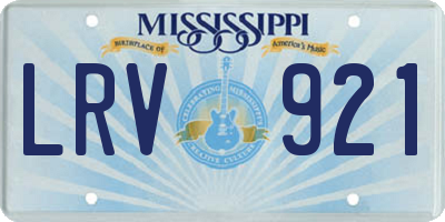 MS license plate LRV921
