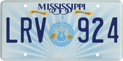 MS license plate LRV924