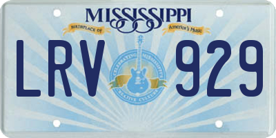 MS license plate LRV929