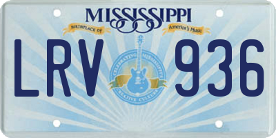 MS license plate LRV936