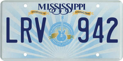 MS license plate LRV942