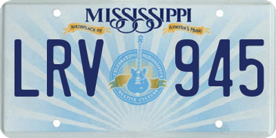 MS license plate LRV945