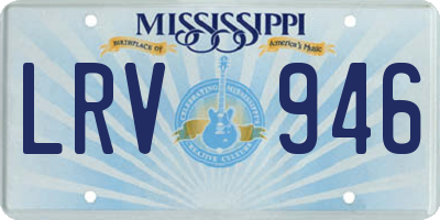MS license plate LRV946