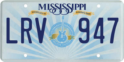 MS license plate LRV947