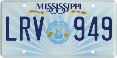 MS license plate LRV949