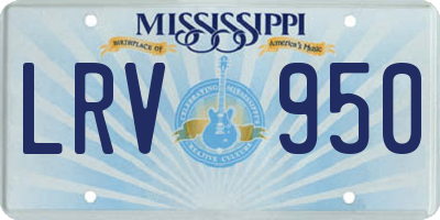 MS license plate LRV950
