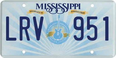 MS license plate LRV951