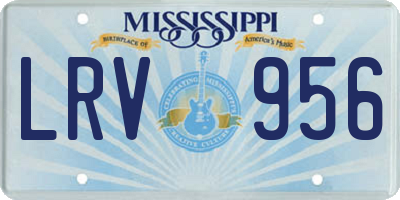 MS license plate LRV956
