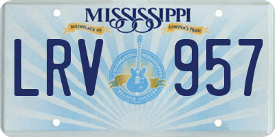 MS license plate LRV957