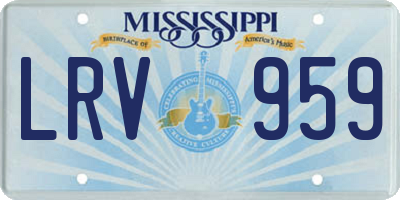 MS license plate LRV959