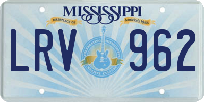 MS license plate LRV962