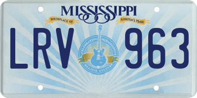 MS license plate LRV963